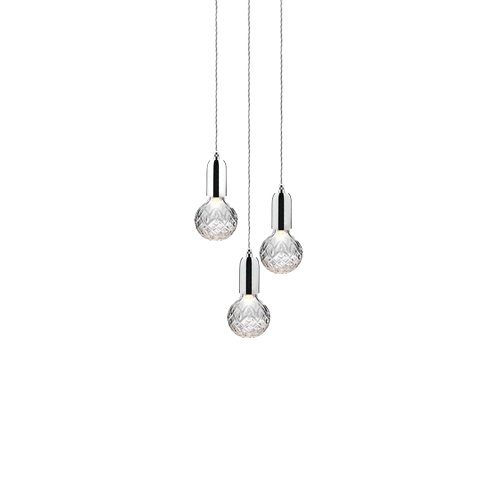 Lee Broom - Crystal Bulb kroonluchter 3 Hanglamp chroom Top Merken Winkel